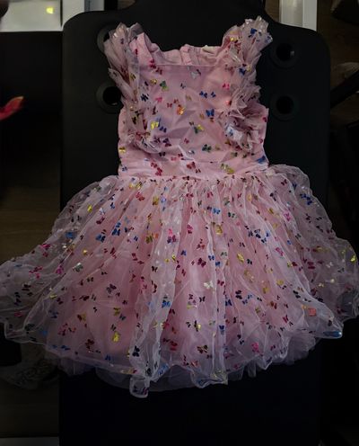 Tool butterfly patterned dress with back zipper  7-8