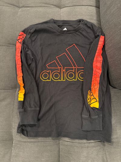 Adidas Black and neon adidas long sleeve shirt never worn!!!!!! 7-8