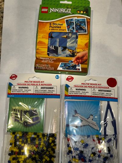 2 Melty Bead Kit Crafts and Ninjago sticker puzzle 2 Melty Bead Kit Crafts and Ninjago sticker puzzles
