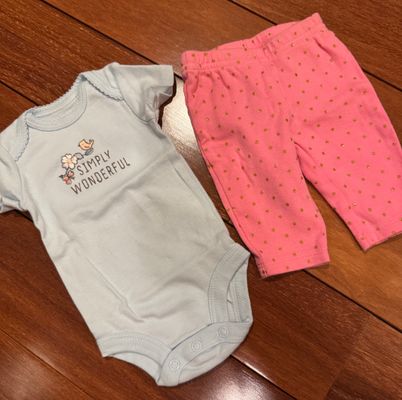 Two pieces of newborn clothing, Carter's Size newborn Newborn