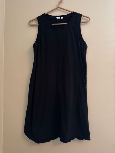 Gap M Petite Stretchy Sleeveless Black Cotton Dress Women's - M