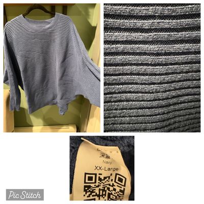 Plus size Plus size blue bat wing sweater Women's XXL 18