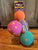 Multipet 3 squeaky polka dot dog toy balls - about 4 inches in diameter