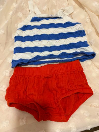 Cat n jack Knit outfit perfect for Fourth of July 18 Months