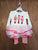 Blueberri blvd NEW 2 piece orig 64 Christmas dress with red ribbon tutu and striped leggings 2T