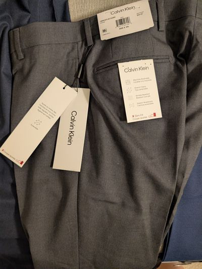 Calvin Klein 30x30 brand new slim fit dress pants in charcoal grey fromMacy's 30