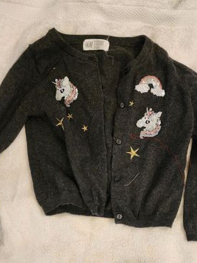 H&M gray H&M cardigan unicorn and rainbow
