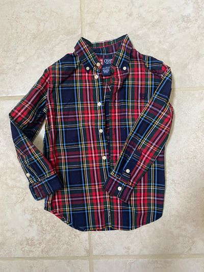 Chaps Plaid Top 6T/6