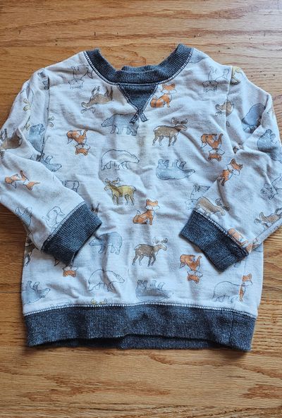 Little Me Like New boys 18M sweatshirt feature cute wild animals graphic 18 Months