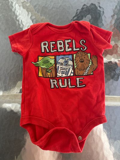 Star Wars red rebels rule short sleeve onesie 6-9 Months