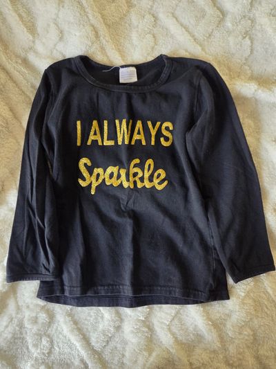 Long sleeved shirt black/sparkle  6T/6