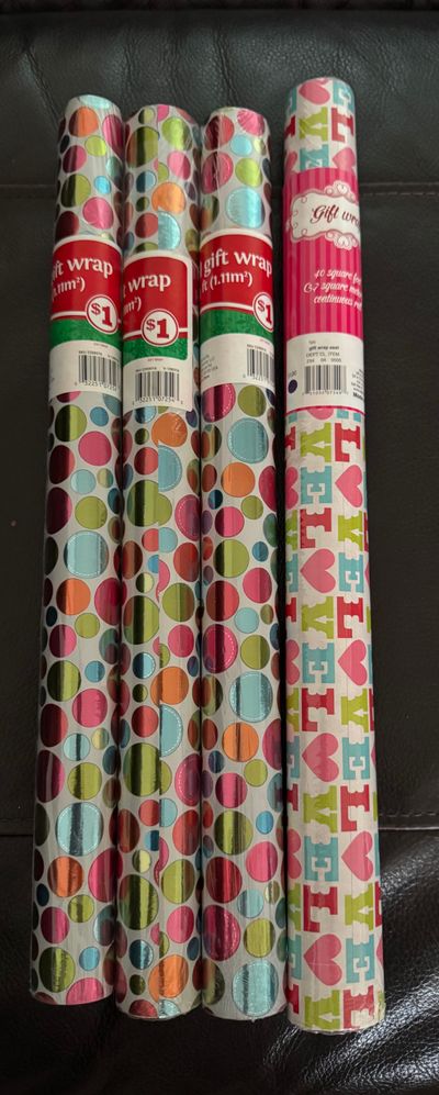Gift Wrap NEW- Asst. Gift Wrapping Paper- 4pcs