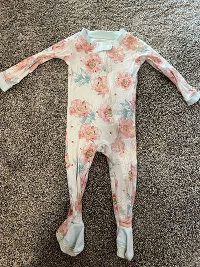 Burts bees floral zipper PJ  12 Months