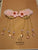 NEW pink cherry blossom hair clips long beaded tassels and soft plush pom-poms,