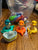 Tomy musical dolphins bath toy and set of  boats Set of 8 Dolphins link together and play different notes