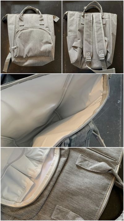 Enfamil Diaper Bag Gray bag/backpack with space for bottles