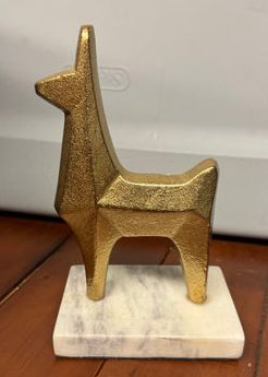 Gold toned Llama with Marble on Bottom. 6.5 inches Gold toned Llama with Marble on Bottom. 6.5 inches