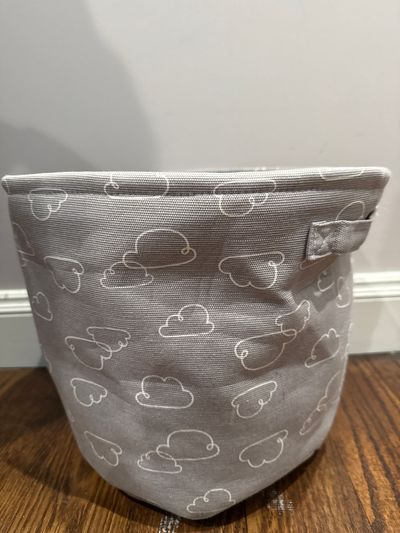 Bed Bath and Beyond Toy bin Grey with clouds bin