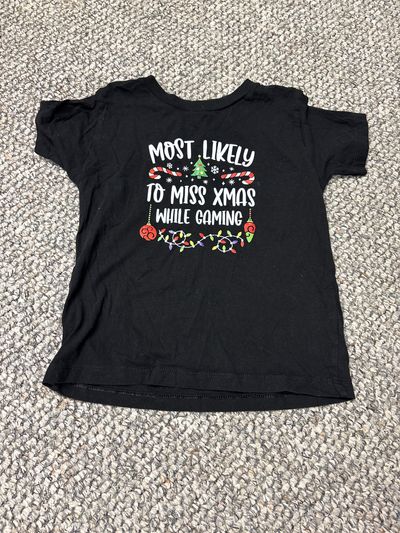 Na Most likely to miss Christmas while gaming tshirt 4T