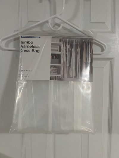 The container store NEW jumbo frameless dress bag clear