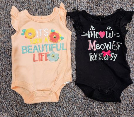Baby Starters NB bodysuits with ruffles 0-3 Months