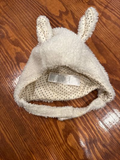Carters 12mo white fleece hat with ears Infant (0-2 yrs)