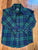 Carters button down shirt Blue and green plaid worn once 2T