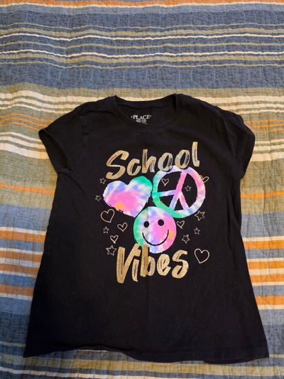 Childrens Place Black School Vibes Tee Size 5/6 6T/6