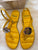 NEW - Moncler yellow leather strappy sandal Retail 449- outlet 291 - Size 40- box is damaged 10 (Adult)