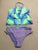 Catalina Purple and green ruffle tankini 10-12