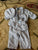 Made with love the place 4 Piece white strip suit with vest and hat 3-6 Months