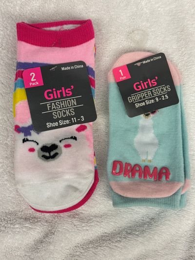 3 Pairs Brand New Girls Socks Size 9-3 3 Pairs Brand New Girls Socks Size 9-3
