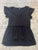 Shein Black Hi Lo ruffle top SL Women's - L