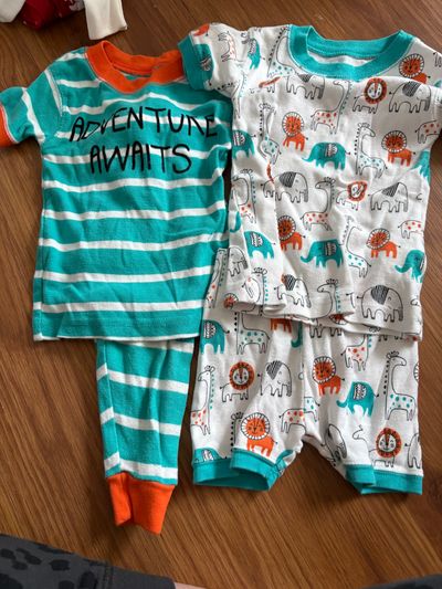 Koala kids Run small two pj sets pants and shorts 12 Months