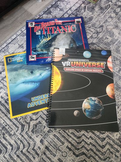 Science/history info books- titanic, ocean, space 3 books