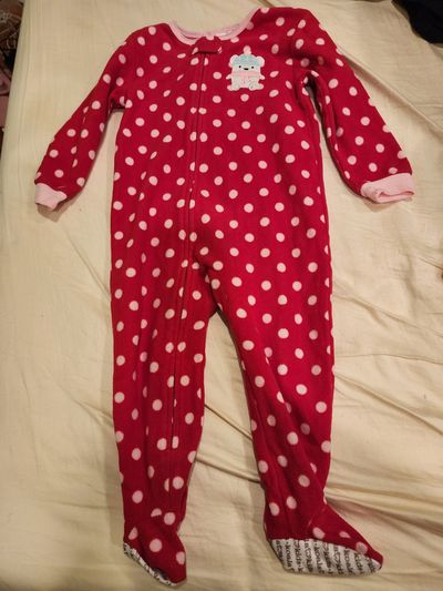 a Koala Kids girls' red fleece footed pajama a Koala Kids girls' red fleece footed pajama sleeper 18-24 Months
