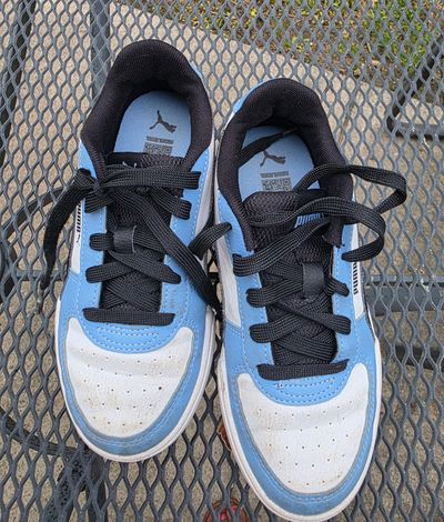 Puma Bleu and white  cute sneakers 1 (Big Kid)