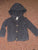 Carter's blue/grey button up sweater with bear ear hood 9 Months