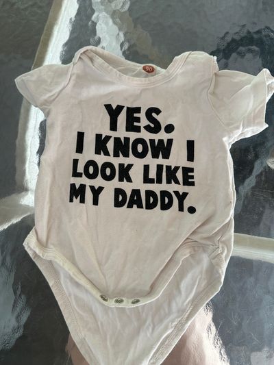 generic white look like my dad short sleeve onesie 9 Months