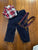 Little Me Holiday Outfit Red and blue plaid with corduroy pants and suspenders 18 Months