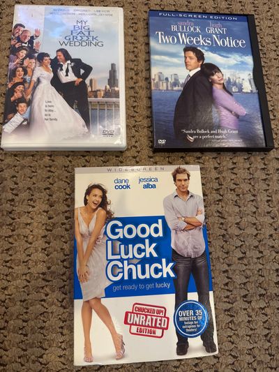 Three DVDs two weeks and good luck dvd