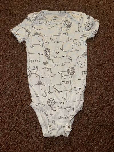 Simple Joy by Carter's white animal short sleeve onesie 12 Months