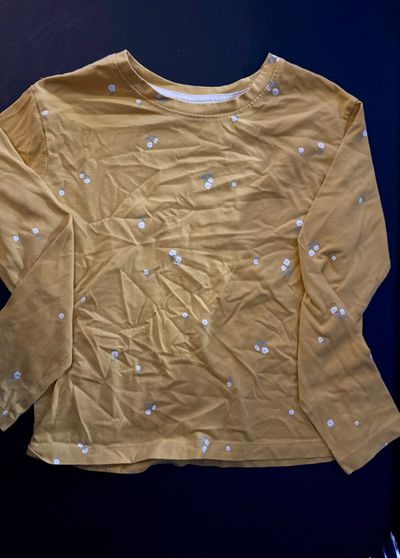 Cat and Jack Yellow flower patterned long sleeve tee 7-8