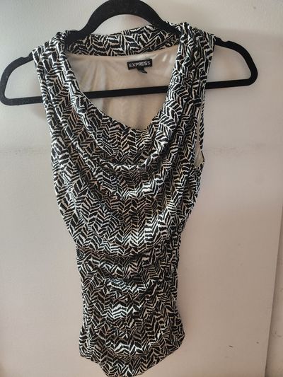 Express Sleeveless, summer office wear top, black and white Women's - XS