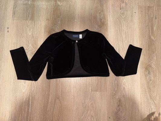 Childrens Place - size 14 Black velvet long sleeve shawl 14-16