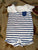 Romper Short sleeve white with blue stripes romper 8 0-3 Months