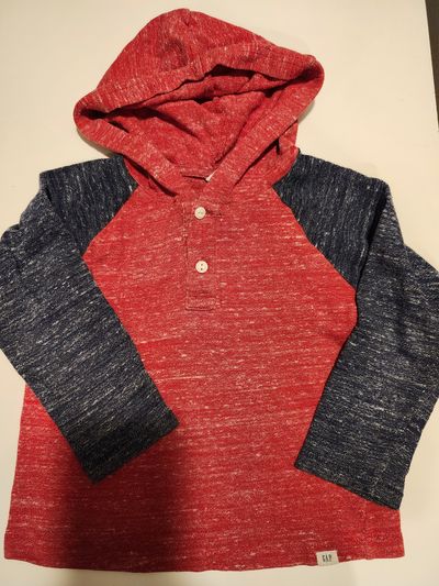 Gap hooded long sleeve henley Marled fabric 5T/5