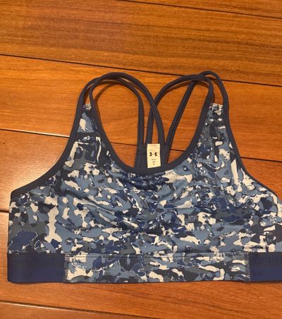 Under Armour, blue and white youth size large Sports bra 14-16