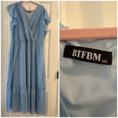 BTFBM Blue Swiss Dot Dress Women's XXL 18
