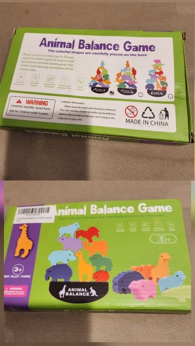 Animal Balance Game, a wooden stacking and balanci improve motor skills, problem-solving, and hand-eye